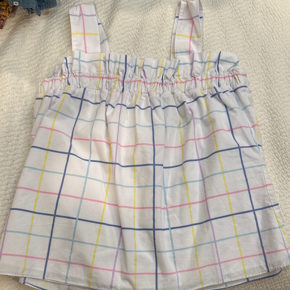 The Beaufort Bonnet Company Pastel Plaid Tank Top